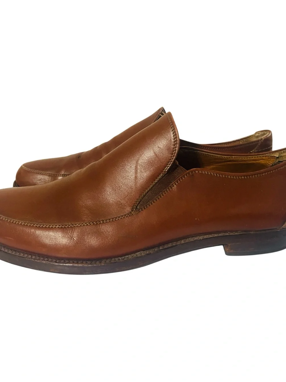 Bastianelli For Barneys New York Italian Leather Dress Shoes Sz 11 Brown Slip On